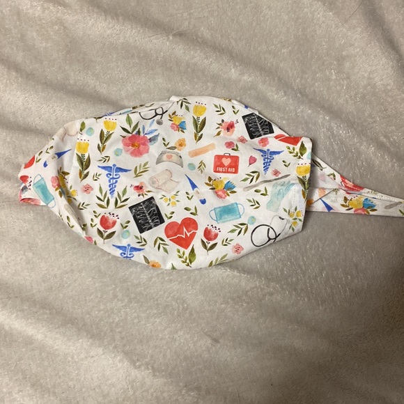 Medical pattern fabric scrub cap. Handmade. OS - Picture 3 of 3
